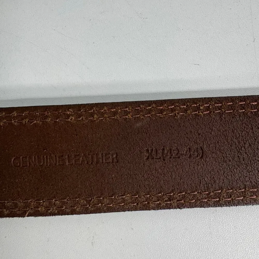 Lucky Brand Brown Wide Genuine Leather Belt Silver Buckle XL